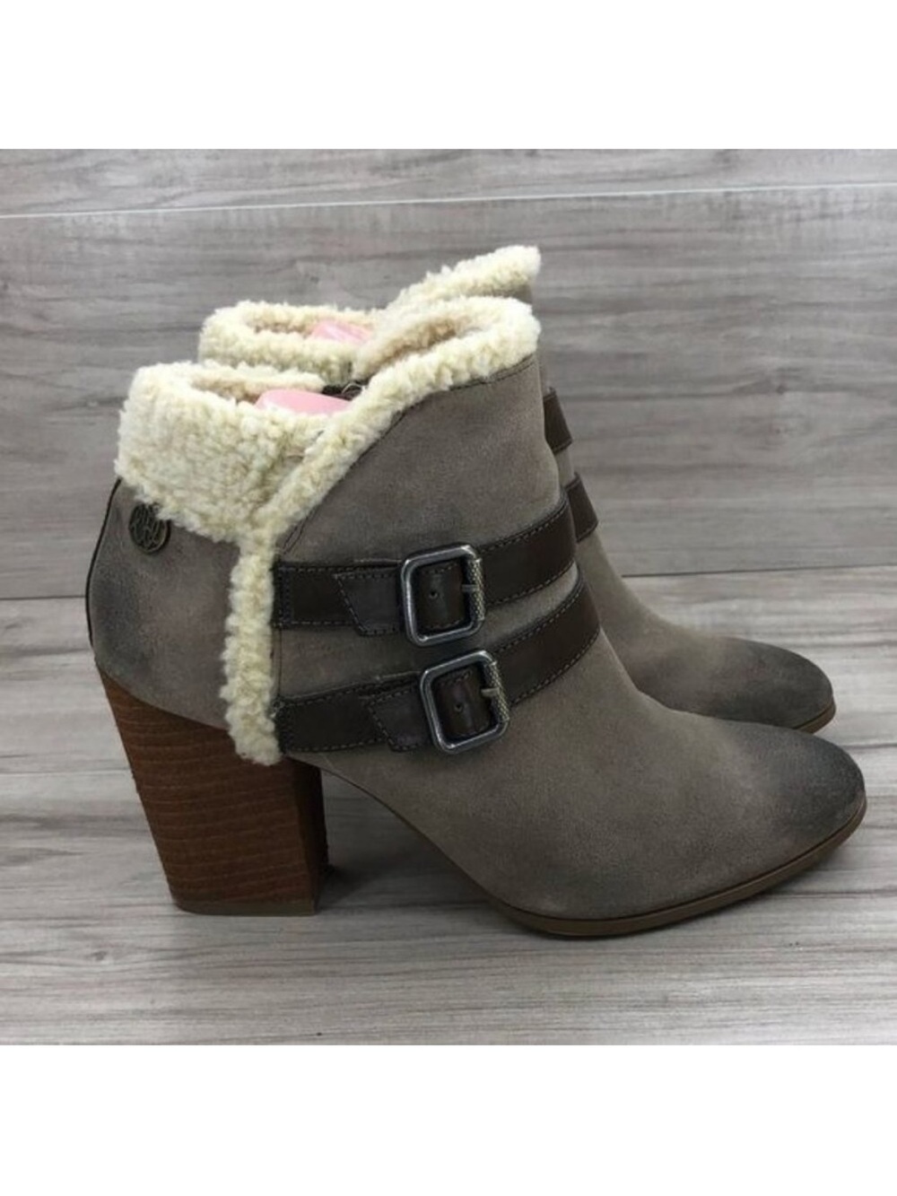 Libby Edelman Booties Women's 9.5 Christina Suede Zip Ankle Boots